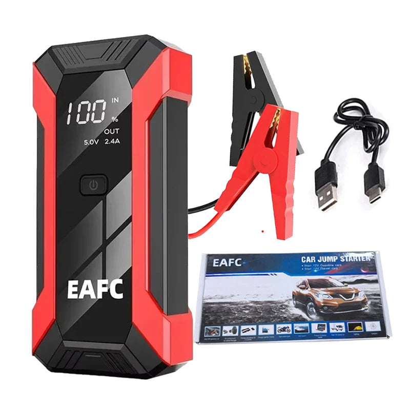 Arrancador de batería portátil para coche EAFC de 12 V, cargador de refuerzo, dispositivo de arranque, iluminación de emergencia automática