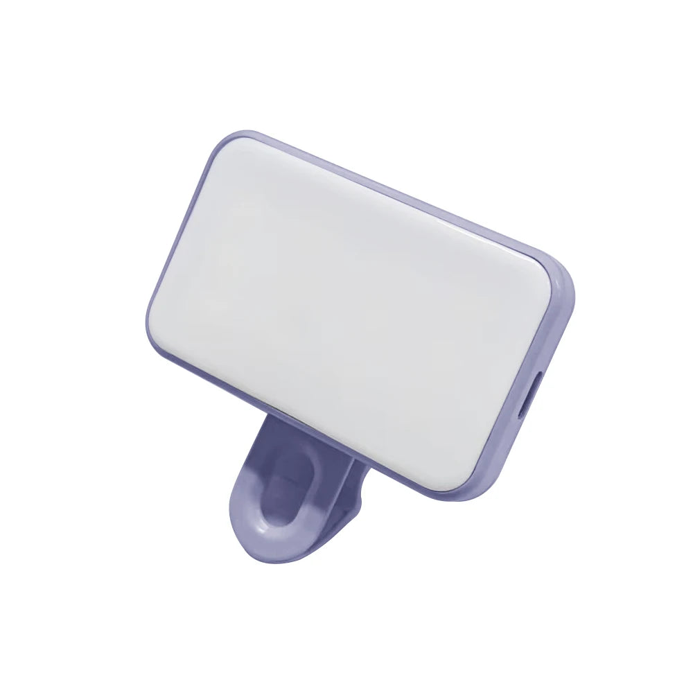 Mini luz de relleno para selfies, recargable, 3 modos de color, brillo ajustable, clip para teléfonos móviles, computadoras, fotografía, luces LED
