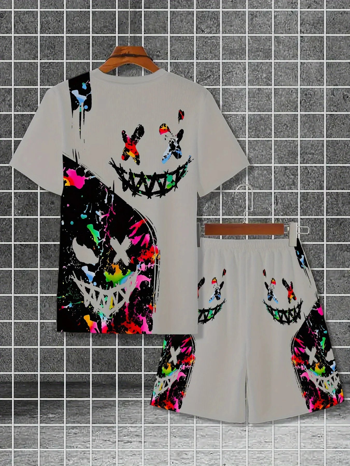 El nuevo traje casual de verano para hombre de impresos en de moda callejera