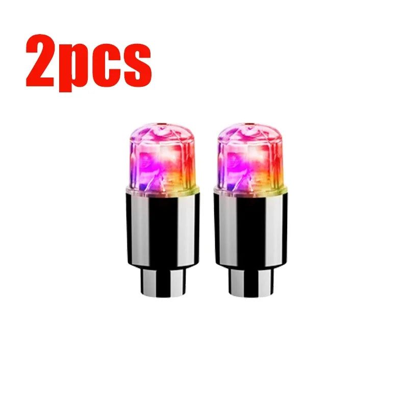 Luz ambiental para buje de coche, luces LED para neumáticos de bicicleta, lámpara de neón universal para coche, luces para tapa de válvula, bombilla intermitente colorida decorativa para neumáticos