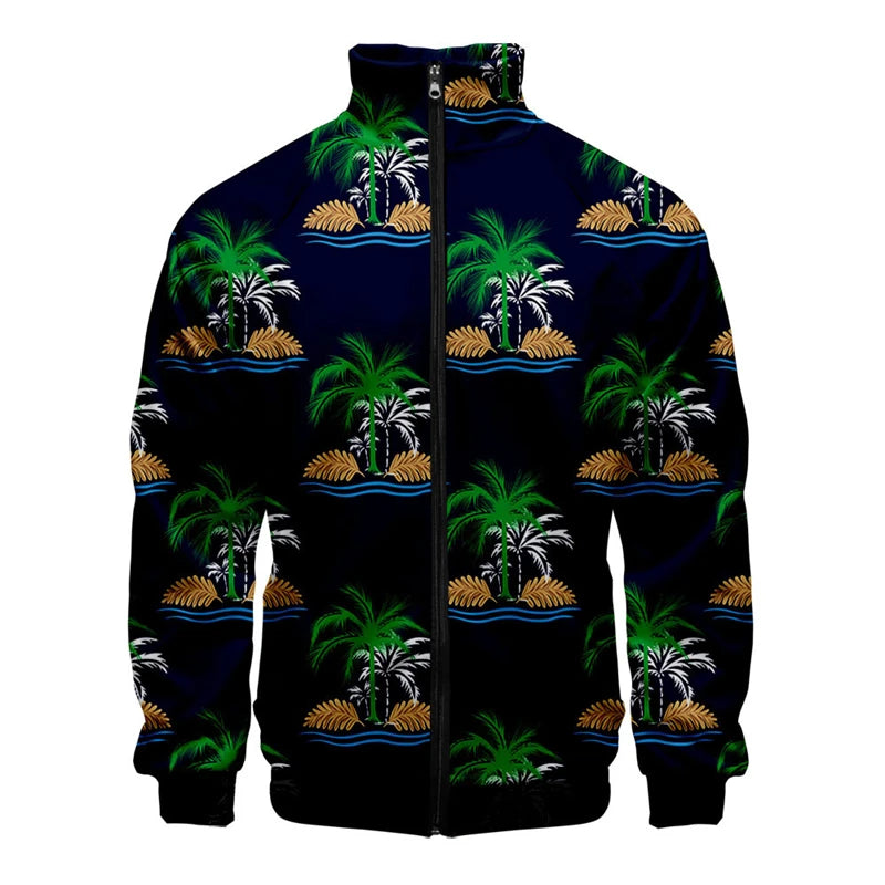 Nueva chaqueta con cremallera y estampado de alta calidad para hombre, informal, de manga larga, holgada, lavada, con gráficos
