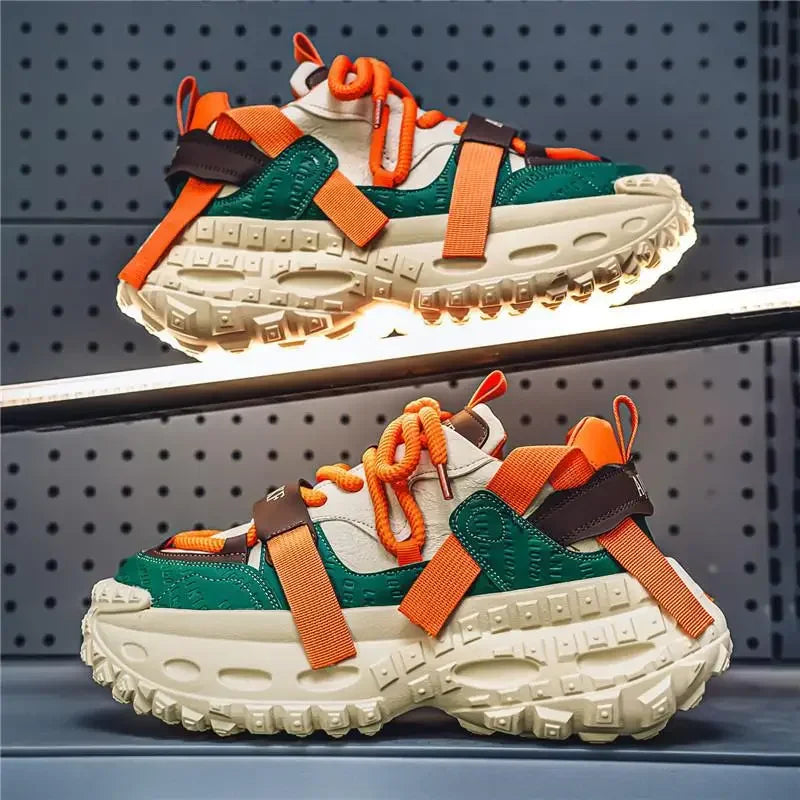 Zapatos deportivos para hombre, suela de neumático de coche, zapatillas altas