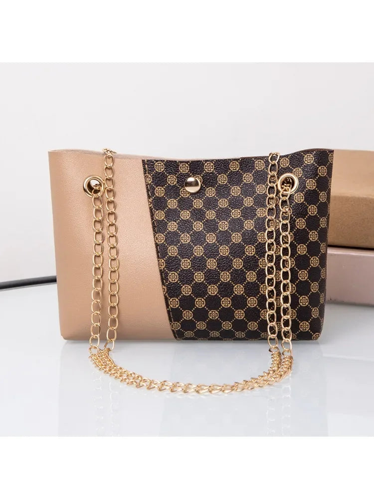 Nueva moda, bolso de cubo con cadena y estampado de lunares, bolso bandolera de un solo hombro