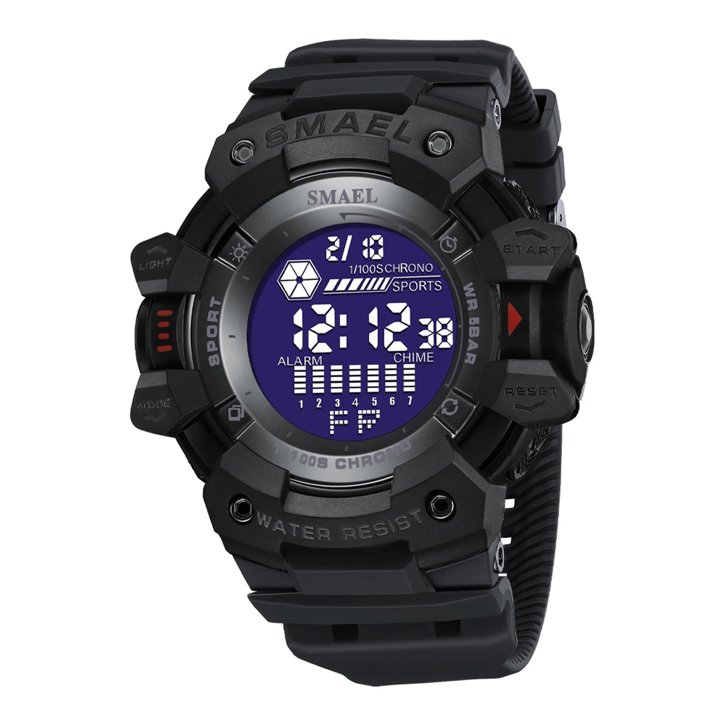 Reloj deportivo digital de lujo para hombre, estilo militar, resistente al agua, con esfera grande y retroiluminación LED
