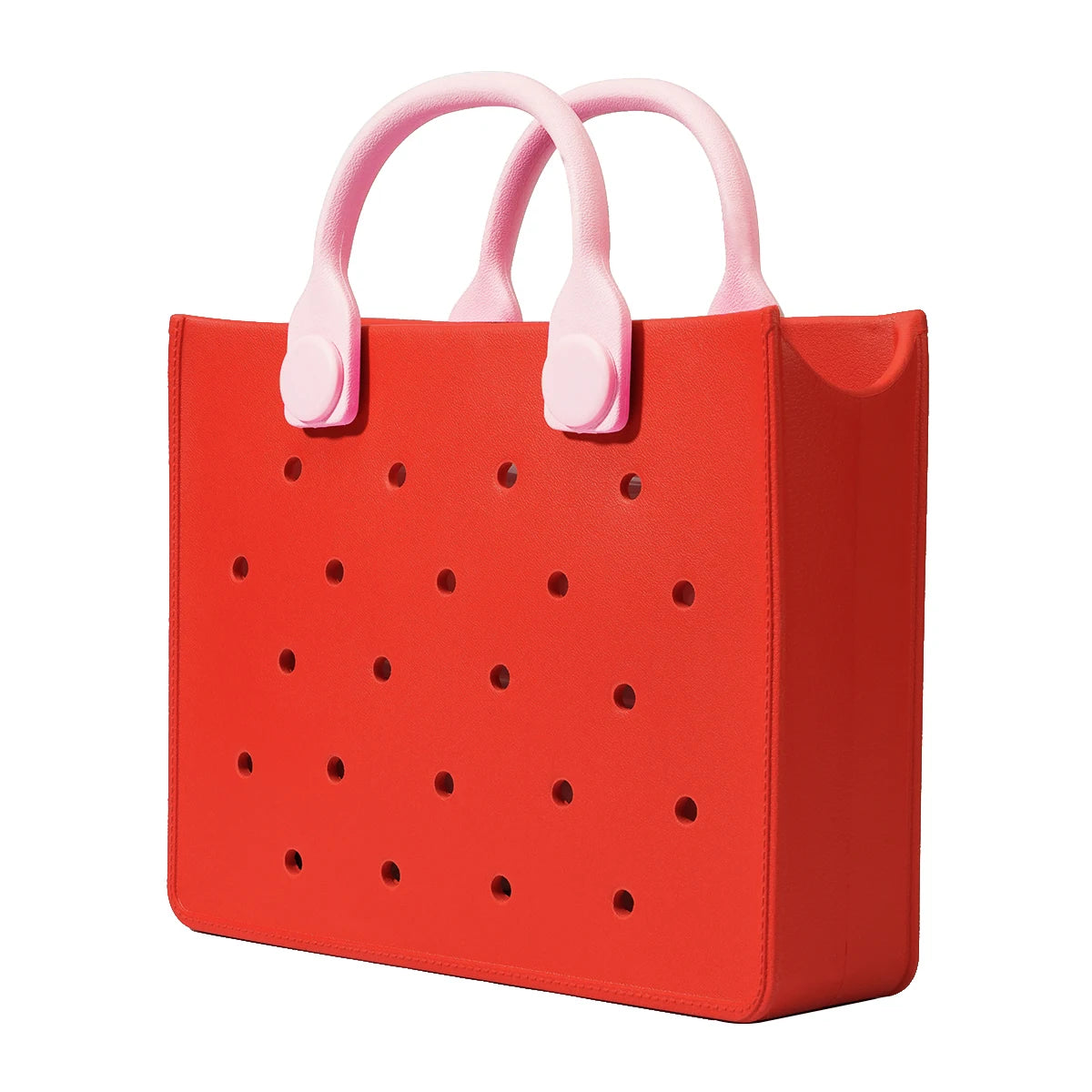 Bolso de mano morado con perforaciones para mujer, informal, impermeable, para viajes, con abalorios, para playa y exteriores.