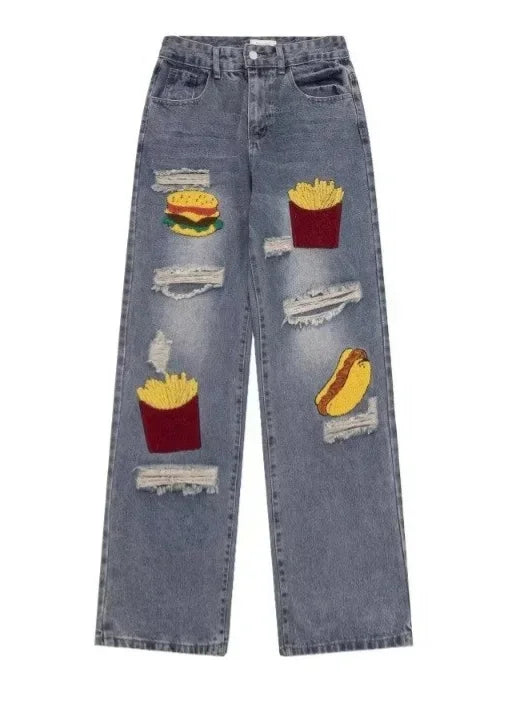 Vaqueros de cintura alta Retro para mujer de talla grande nuevo diseño suelto adelgazante que cubre la cadera pierna recta