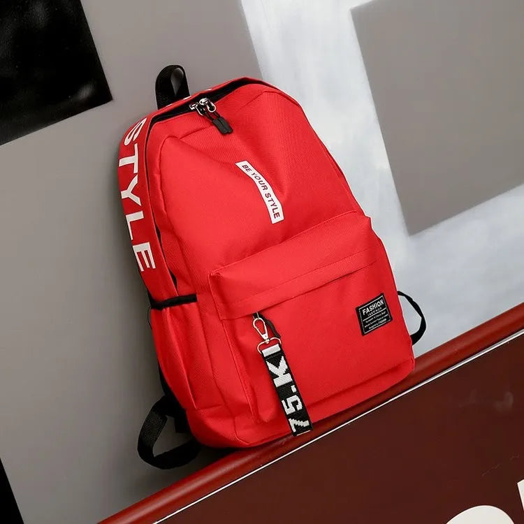 Mochila de tendencia de moda para hombres y mujeres, mochila para estudiantes de secundaria, mochila de gran capacidad