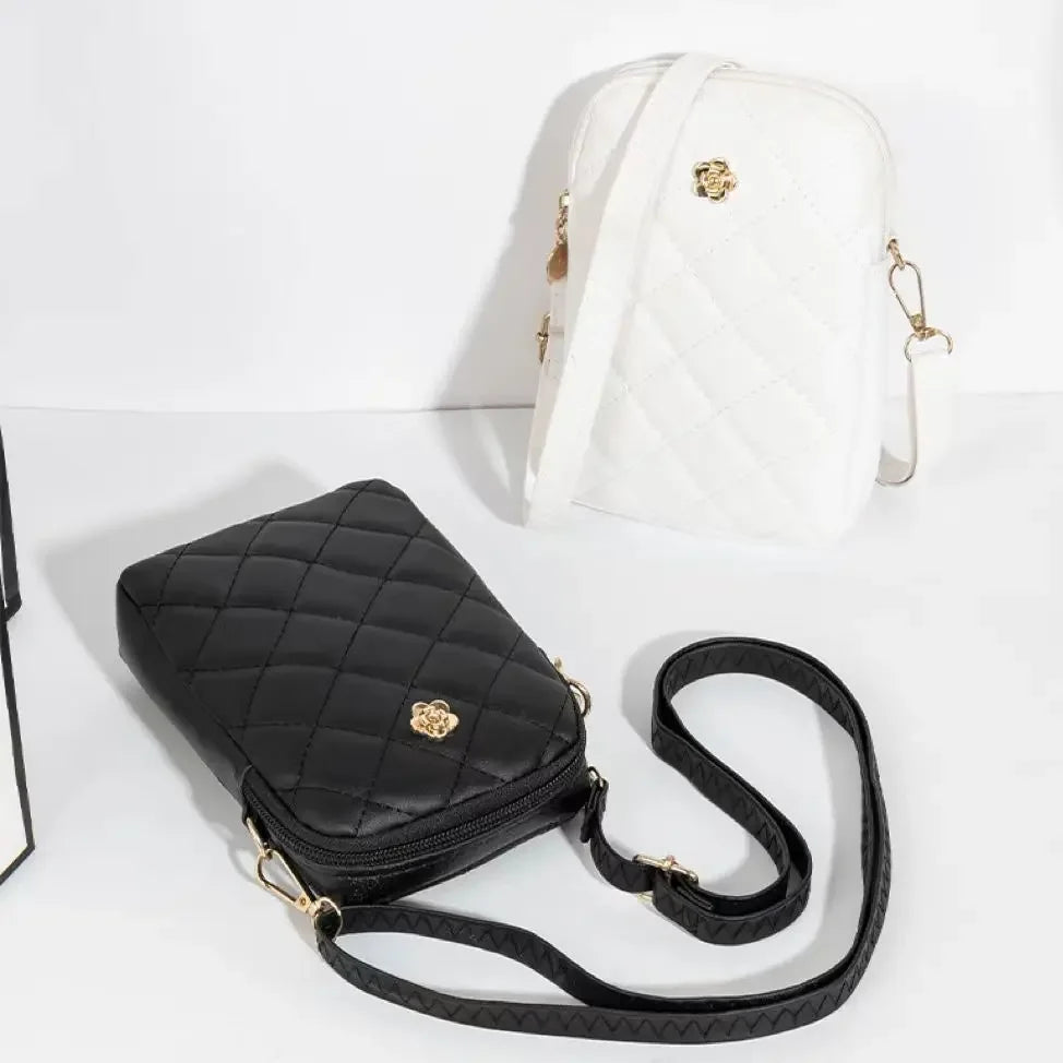 Bolso de hombro con bordado para mujer, sencillo y portátil, para teléfono, monedero de moda para niñas, bolso de mensajero de color liso de diseñador para mujer