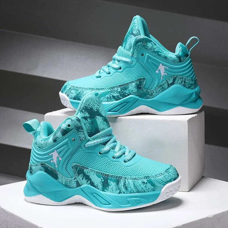 Nuevas zapatillas de baloncesto de marca para niños, suela gruesa, antideslizantes, zapatillas deportivas para niños, zapatillas de baloncesto para niños.