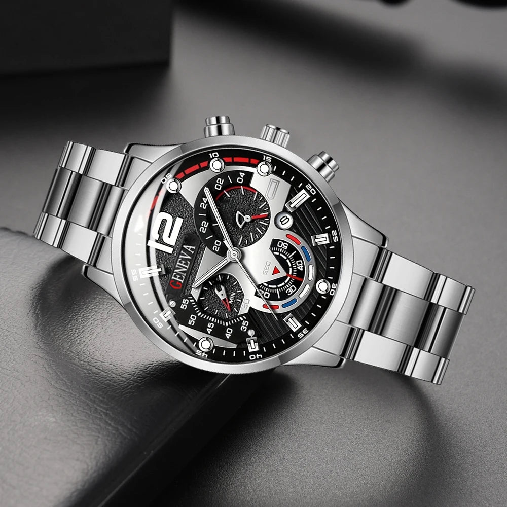 Nuevos relojes de moda para hombre, reloj de acero inoxidable