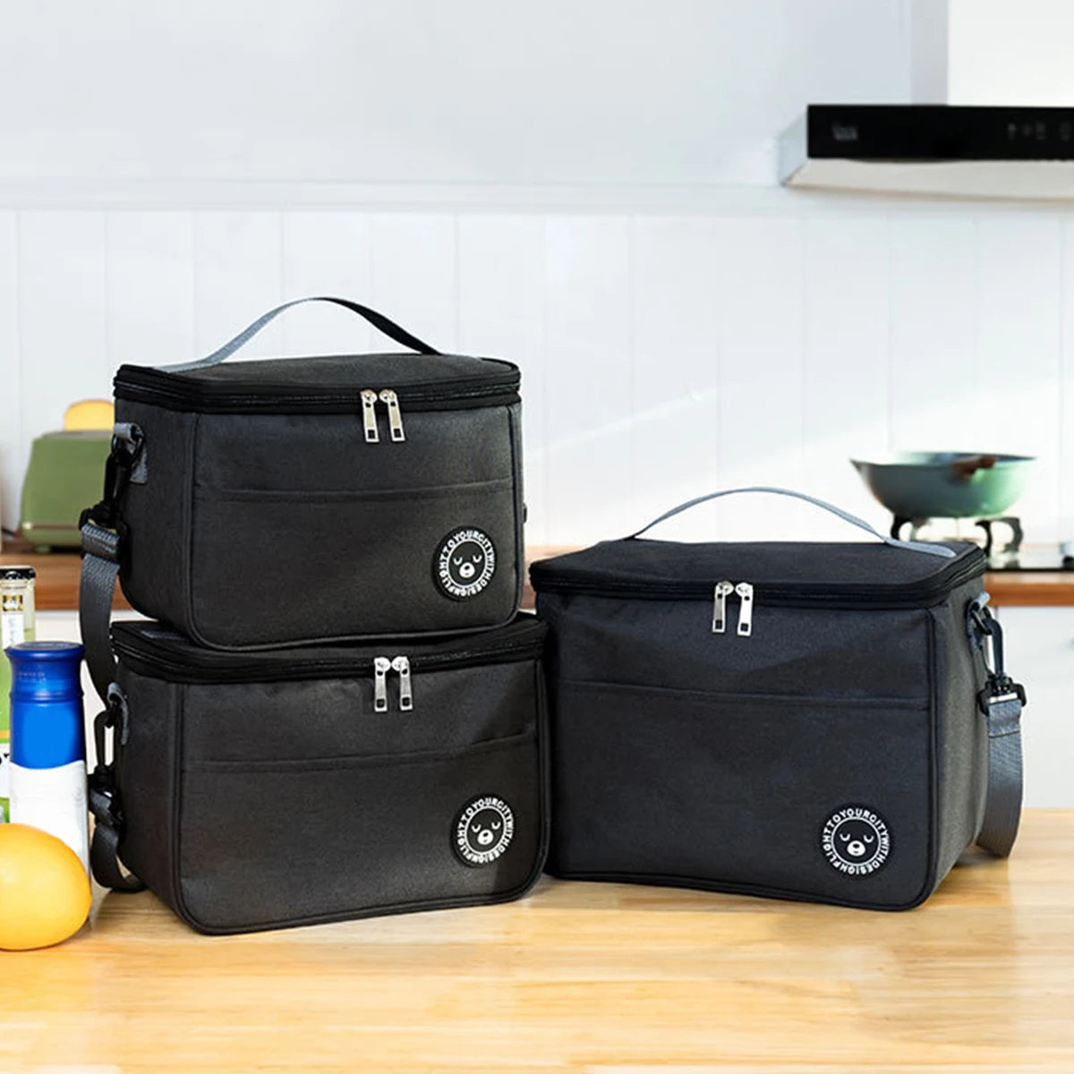 Bolsa de almuerzo portátil con correa para el hombro, bolsa aislante, bolsa para lonchera, bolsa de almuerzo impermeable y gruesa para estudiantes。-zmt