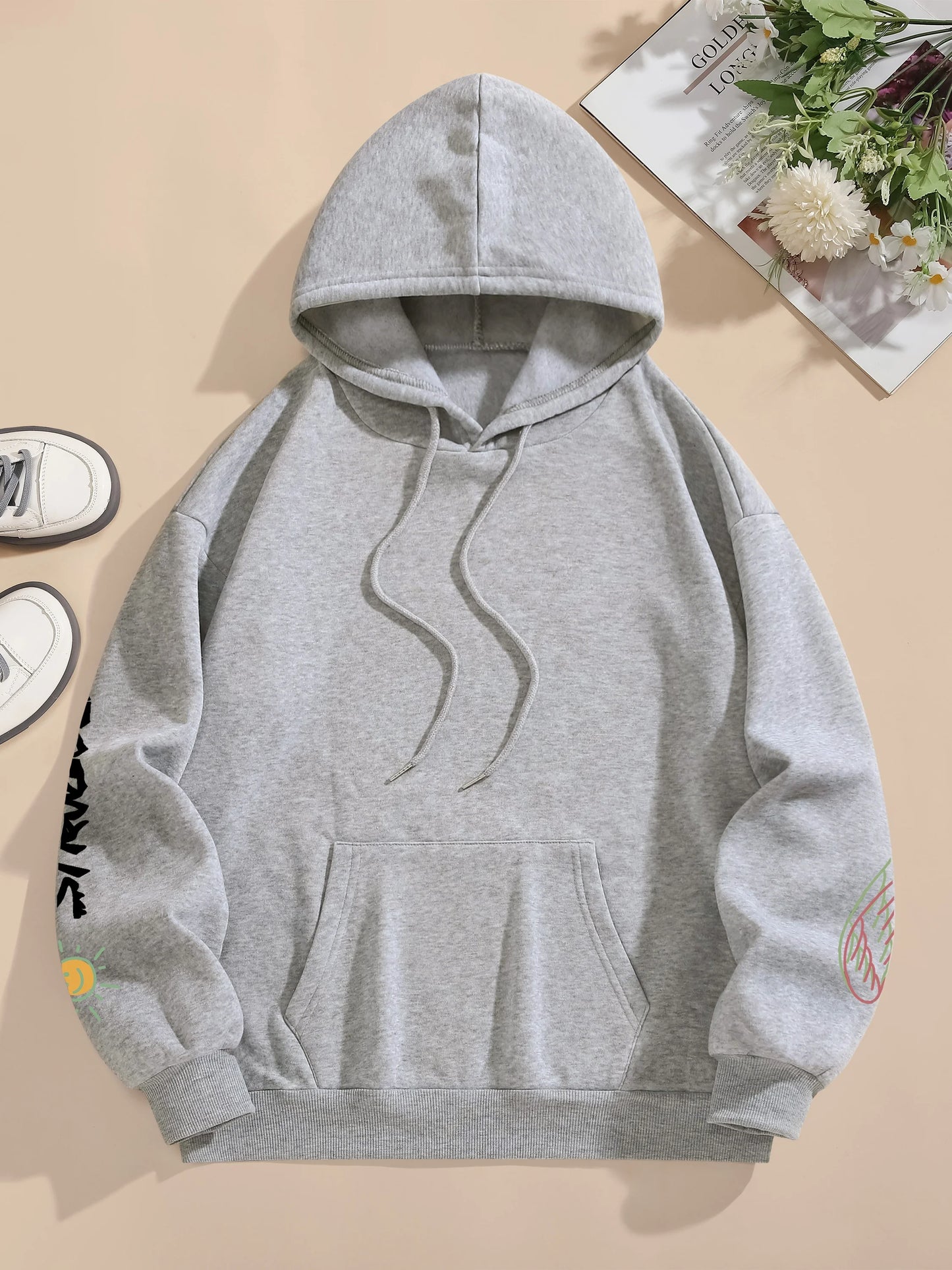 Sudaderas de calle para mujer, sudaderas con estampado, Jersey con cuello redondo, Tops cálidos de lana para mujer