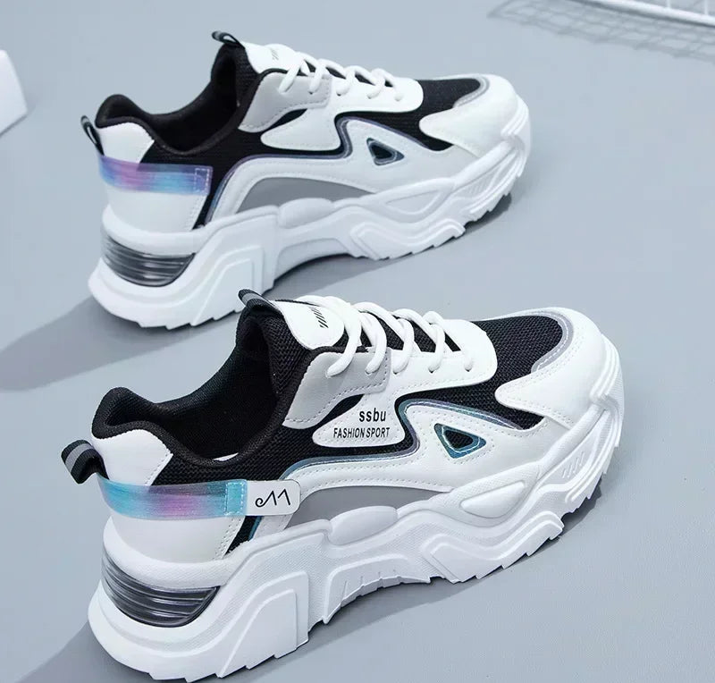 Zapatillas deportivas para mujer, zapatos planos con plataforma
