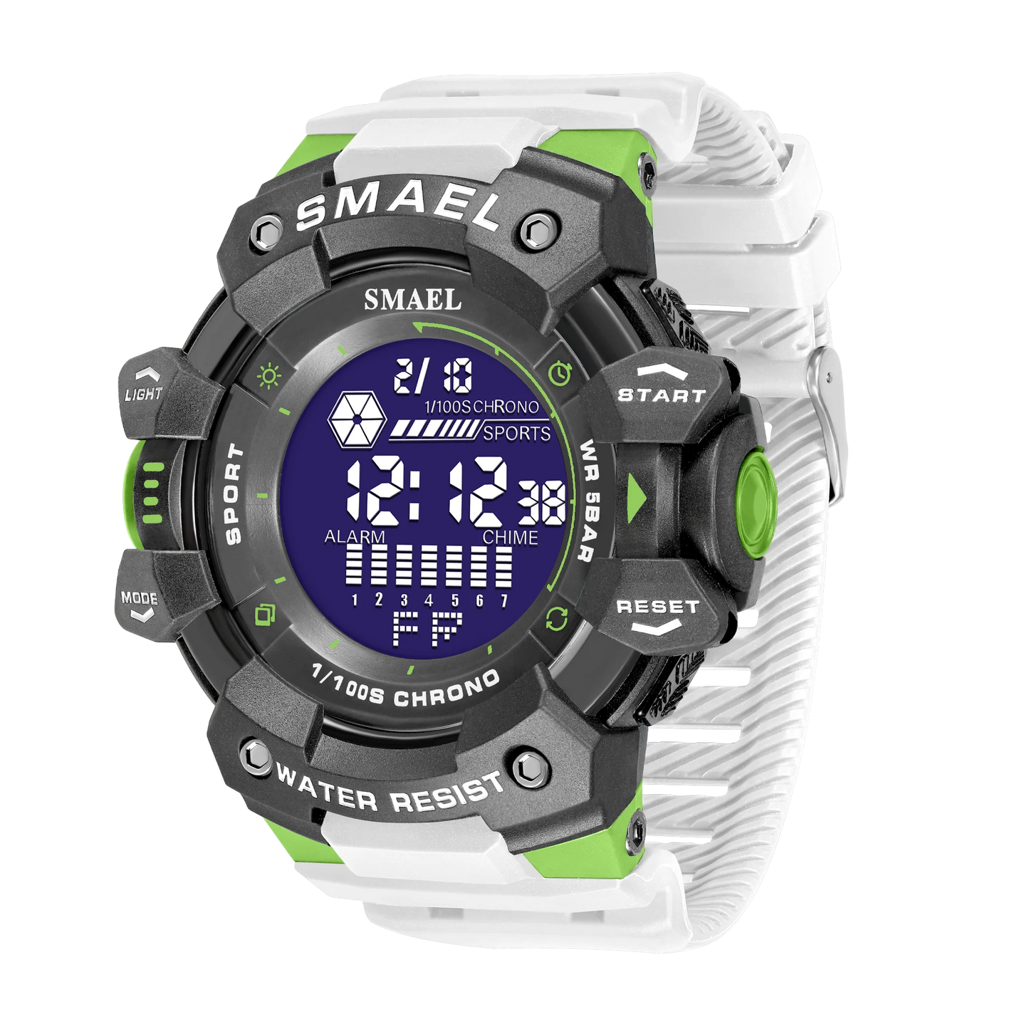 Reloj deportivo digital de lujo para hombre, estilo militar, resistente al agua, con esfera grande y retroiluminación LED