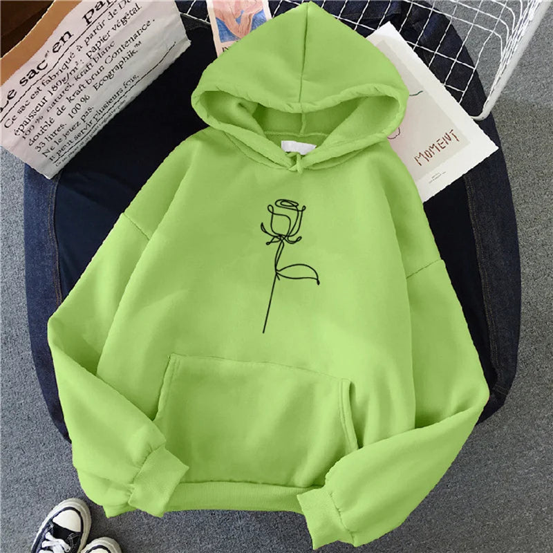 Sudaderas con capucha ropa deportiva mujer Sudadera con capucha pulóver sudadera elegante estampado de flores con mangas largas gruesas Tops sueltos