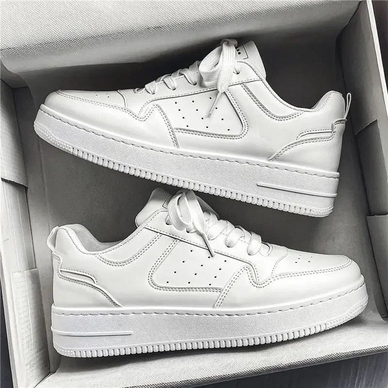 Zapatos de plataforma aireadores para hombre, de moda, a juego, con plataforma blanca, deportivos, informales, de moda