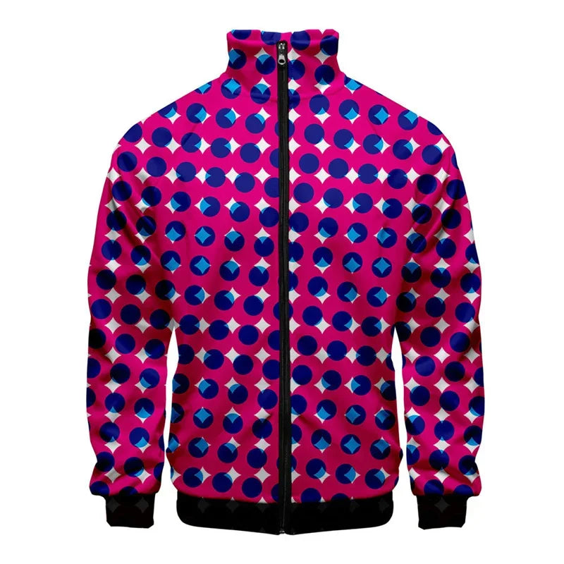 Chaqueta unisex con estampado de puntos coloridos para hombre y mujer, abrigo de manga larga con patrón de moda Pop, Tops de calle de gran tamaño, chaquetas con cremallera, primavera y otoño