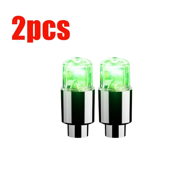 Luz ambiental para buje de coche, luces LED para neumáticos de bicicleta, lámpara de neón universal para coche, luces para tapa de válvula, bombilla intermitente colorida decorativa para neumáticos