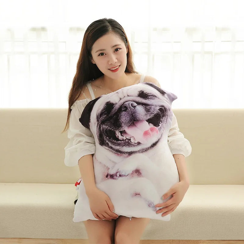Almohada de perro curvada de 50 cm, diseño realista de cabeza de perro, decoración del hogar, adorno para sofá.