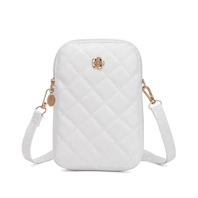 Bolso de hombro con bordado para mujer, sencillo y portátil, para teléfono, monedero de moda para niñas, bolso de mensajero de color liso de diseñador para mujer