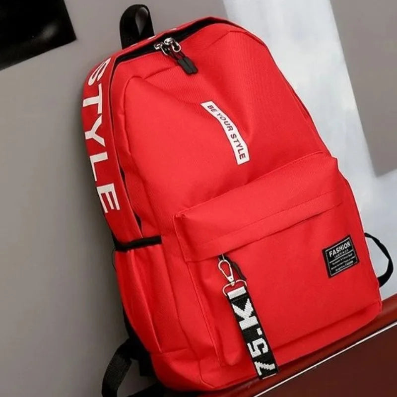 Mochila de tendencia de moda para hombres y mujeres, mochila para estudiantes de secundaria, mochila de gran capacidad