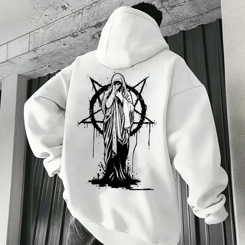 sudaderas con capucha de moda para hombre, ropa deportiva informal con estampado Demoníaco de Satán, ropa de calle urbana para otoño e invierno, ropa para hombre