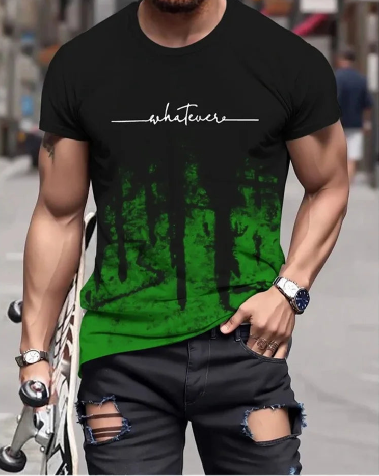Camiseta de moda de verano con estampado para hombre