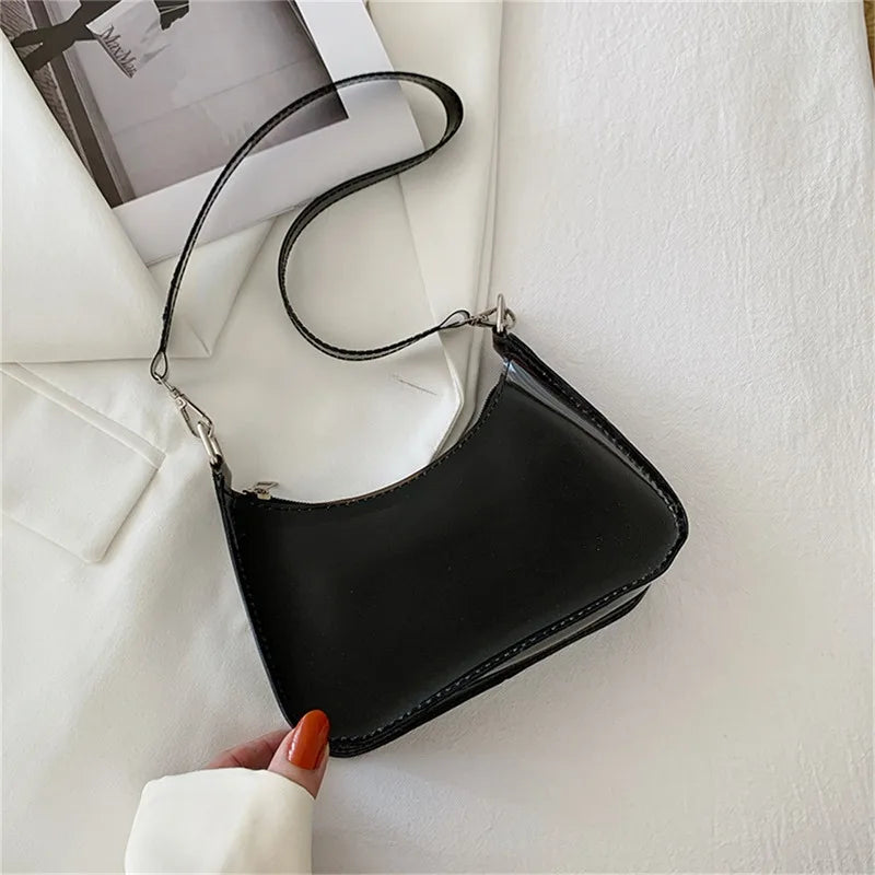 Bolso de hombro transparente para mujer, monedero pequeño con cremallera ,bolso de mano moderno
