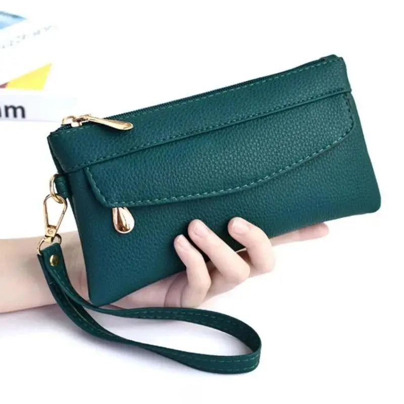 Nuevas carteras de PU para mujer, monederos de moda con cremallera larga, monedero para mujer