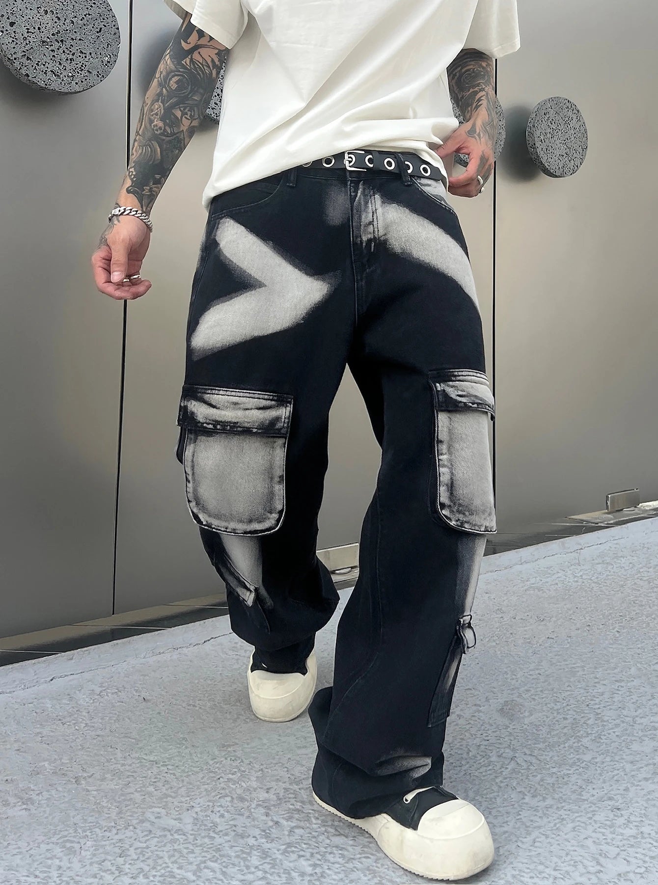 Pantalones estéticos, pantalones vaqueros para hombre, hombre pantalones vaqueros pierna ancha