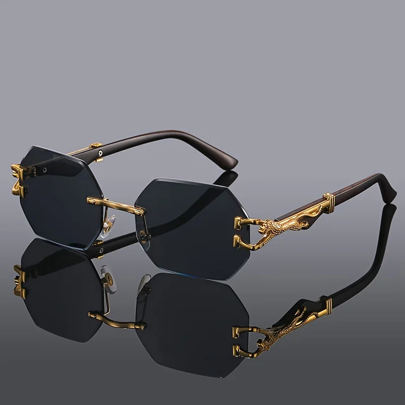 Gafas deportivas con estampado geométrico de leopardo para mujer, montura compuesta ligera y duradera, gafas de moda urbana