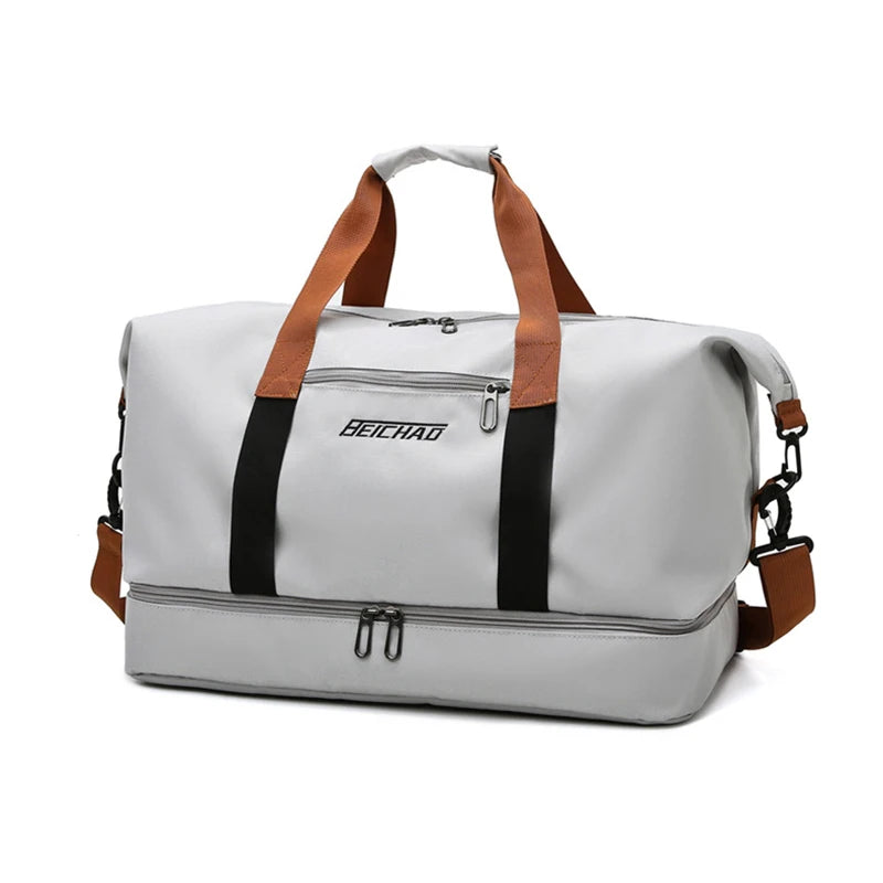 Bolsa de viaje expandible para mujer, bolso deportivo, bolso de fitness, gran capacidad, bolso de noche de fin de semana con un solo hombro