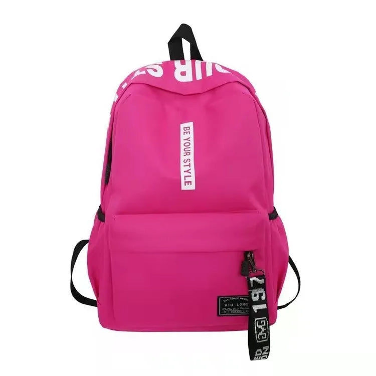 Mochila de tendencia de moda para hombres y mujeres, mochila para estudiantes de secundaria, mochila de gran capacidad