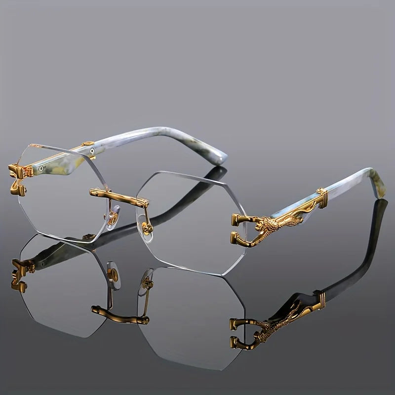 Gafas deportivas con estampado geométrico de leopardo para mujer, montura compuesta ligera y duradera, gafas de moda urbana