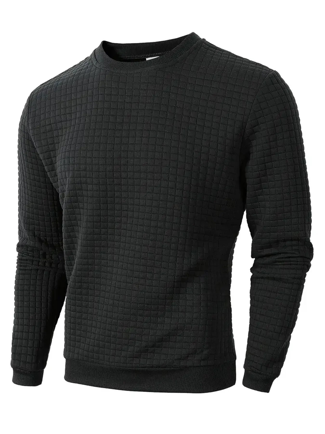 jersey de espesor de invierno para hombre, suéteres ajustados cálidos de manga larga de Color sólido con cuello redondo, suéter para hombre, ropa masculina