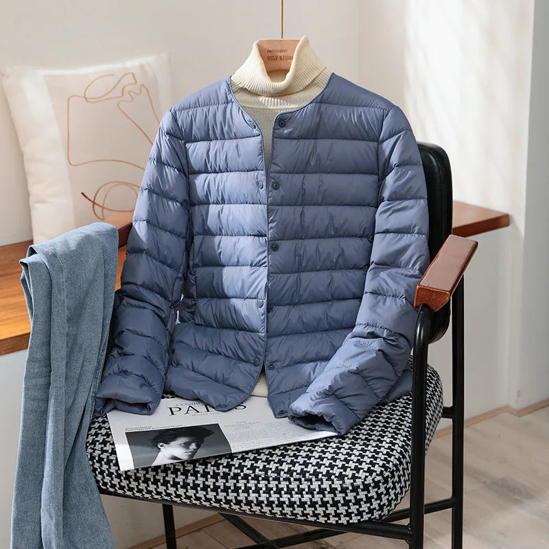 Chaquetas ajustadas de plumón de pato blanco para mujer, abrigos acolchados ultraligeros y plegables, a la moda, para otoño e invierno