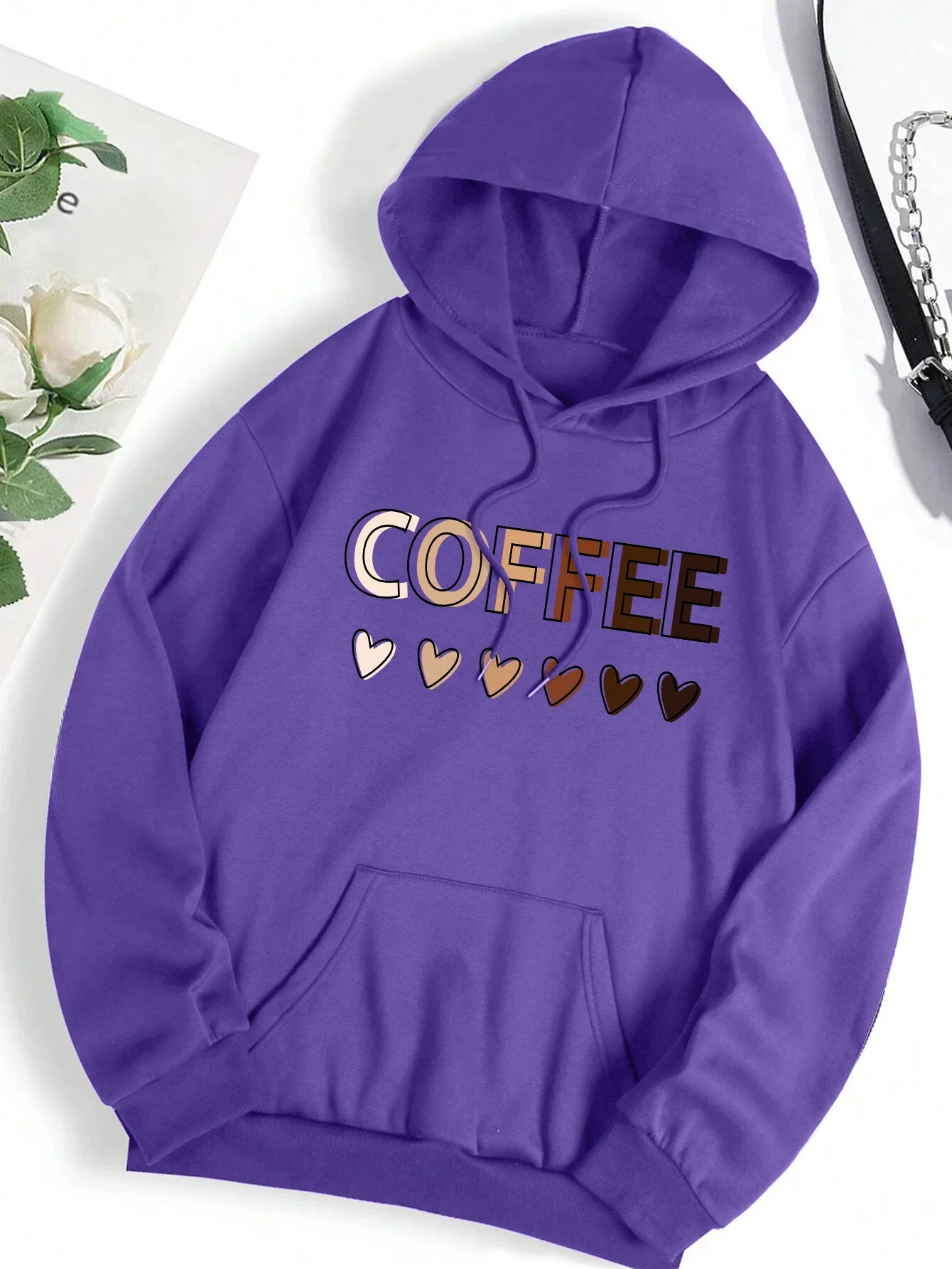 Sudadera con capucha con estampado gráfico de letras divertidas para mujer, sudadera de lana a la moda, informal,con capucha, ropa de gran tamaño para otoño