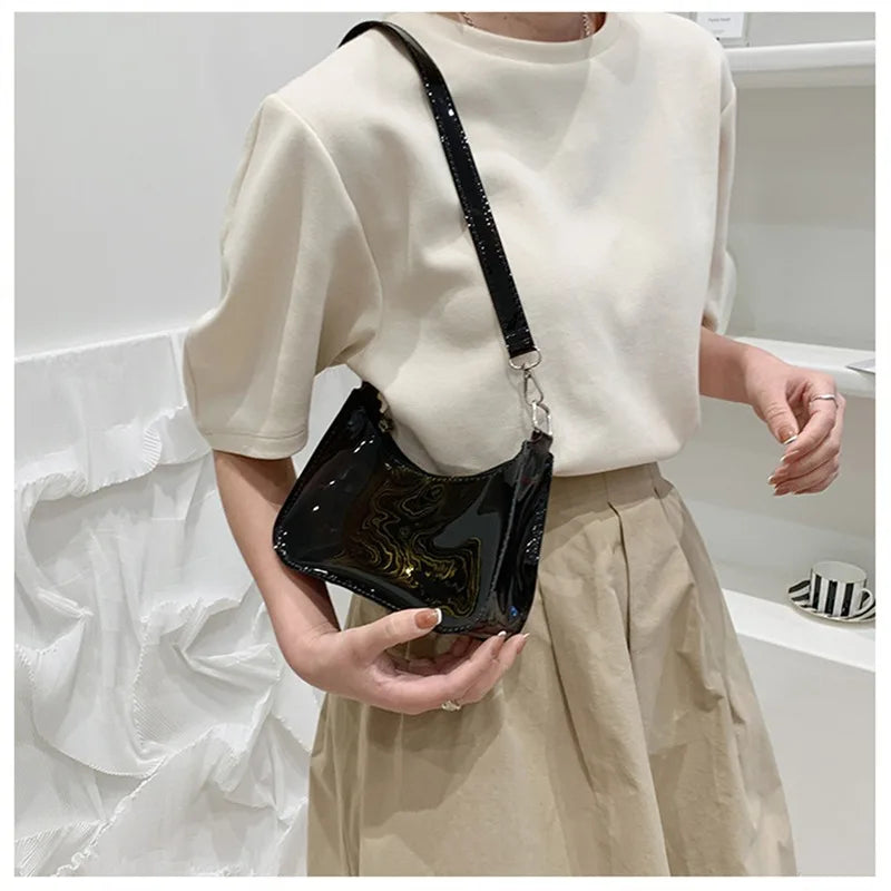 Bolso de hombro transparente para mujer, monedero pequeño con cremallera ,bolso de mano moderno