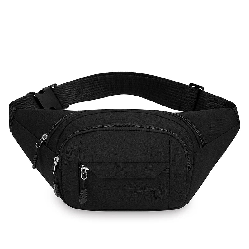 Riñonera impermeable de lona para hombre, estilo coreano, para deportes al aire libre, bandolera tipo banana