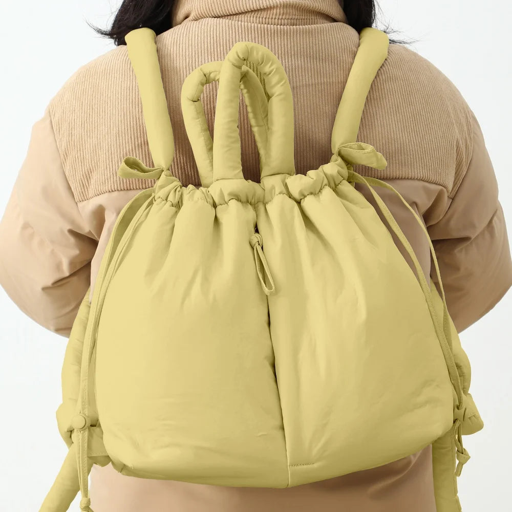 Mochila acolchada para mujer, bolso de mano con asa superior, bolso de hombro