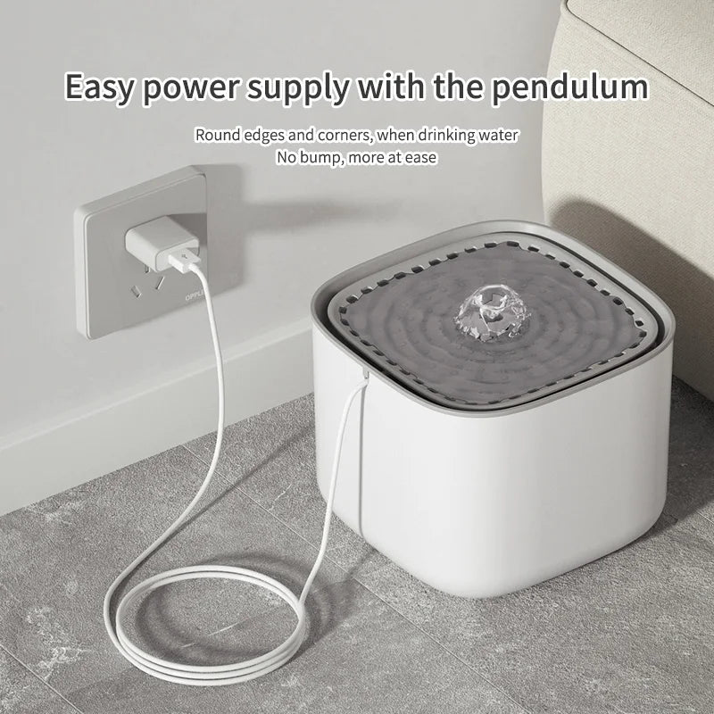 Fuente de agua para mascotas de 3 l , bebedero automático de inducción con circulación y filtro para gatos, dispensador de agua eléctrico silencioso con USB.