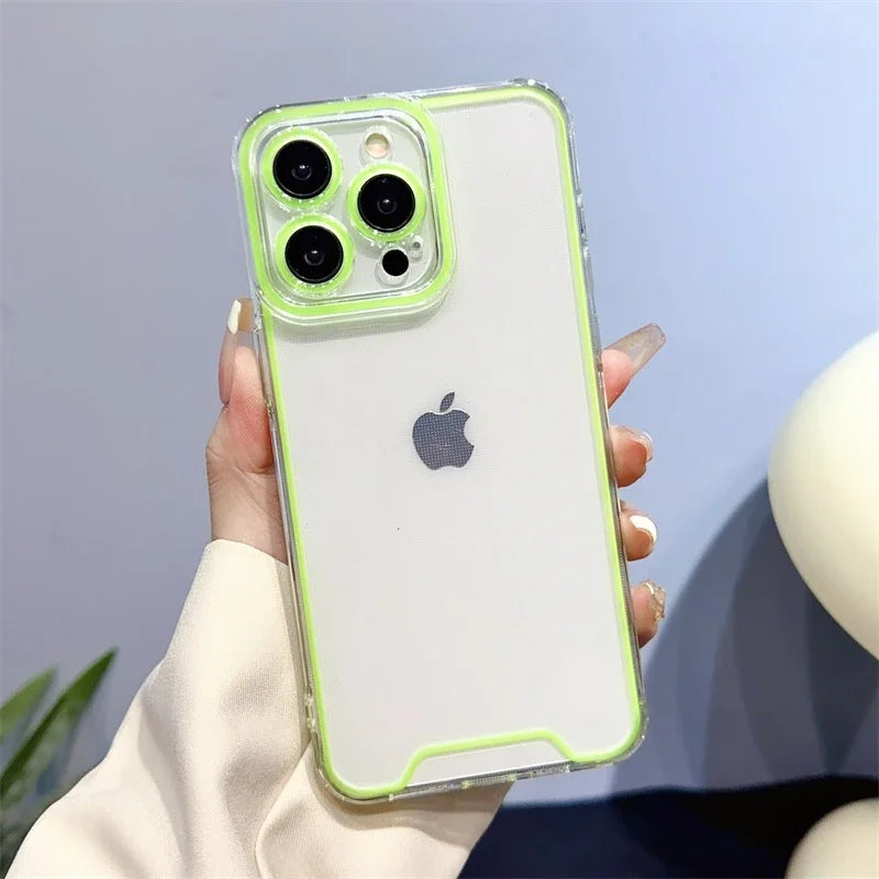 Funda para iPhone 16, 15, 14, 13, 12, 11 Pro Max, 14, 15, 16 Plus, carcasa luminosa fluorescente de neón