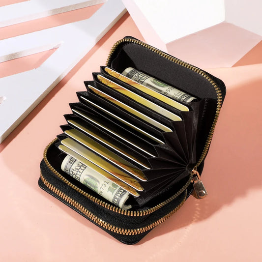 Monedero de estilo corto con cremallera para mujer, monedero con estampado de lichi