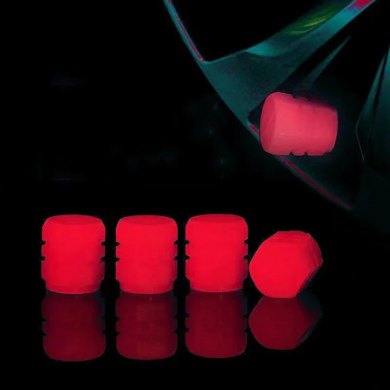 Tapones de válvula luminosos fluorescentes de noche para neumáticos de coche, decoración brillante para motocicletas y bicicletas, boquillas para neumáticos, accesorios para coche.