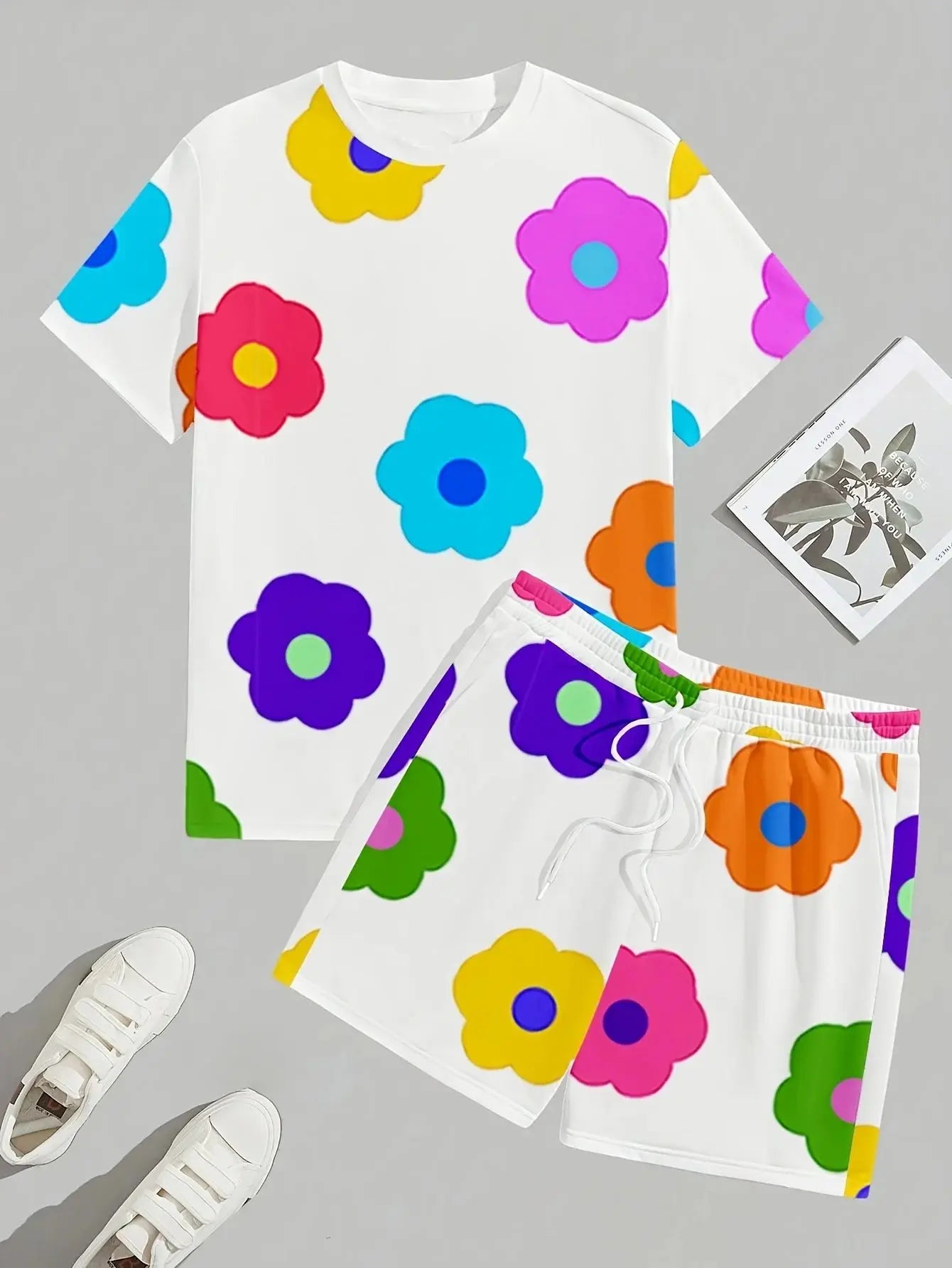 Nuevo conjunto de verano de todas las tallas, traje de hombre de mangas cortas y de pantalones cortos