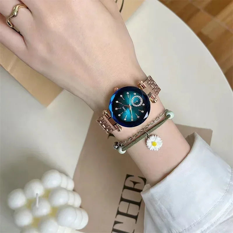 Relojes de marca nueva para mujer, reloj de cuarzo de acero a la moda para mujer, reloj de pulsera de regalo de marcas famosas de lujo