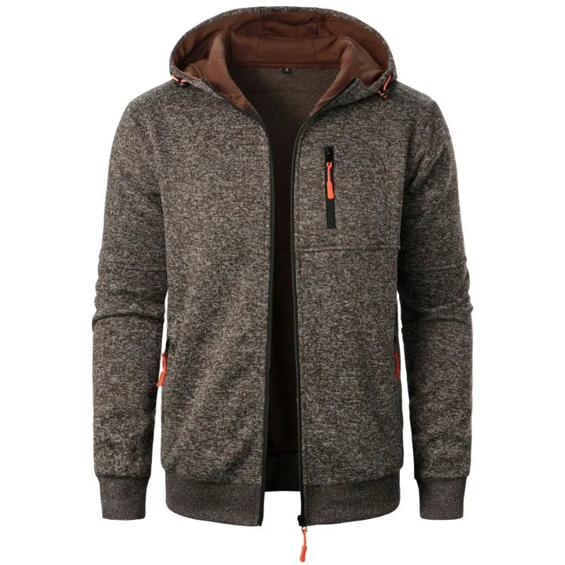 Nueva ropa de calle, sudaderas de manga larga para hombre, cremallera con capucha, chaqueta cálida de invierno de gran tamaño, abrigo, chándal para exteriores para hombre