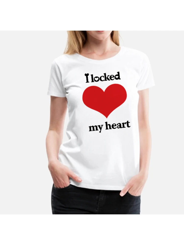 Cerré mi corazón, encontré la llave, camiseta de pareja de amantes, camisetas divertidas de verano para hombres y mujeres, camisetas casuales, camisetas para parejas, ropa a juego