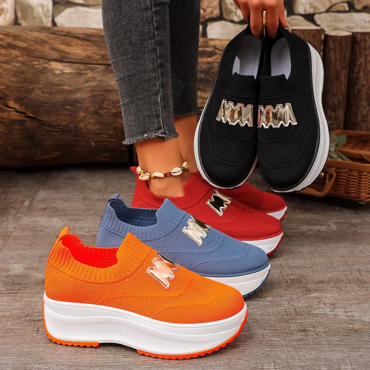 Primavera otoño zapatos planos de fondo grueso Color puro corte bajo talla grande deportes de moda zapatos individuales casuales de mujer