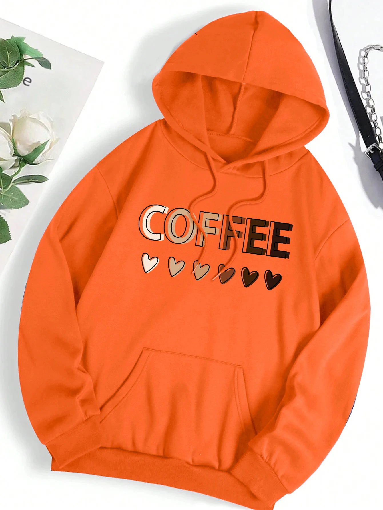 Sudadera con capucha con estampado gráfico de letras divertidas para mujer, sudadera de lana a la moda, informal,con capucha, ropa de gran tamaño para otoño